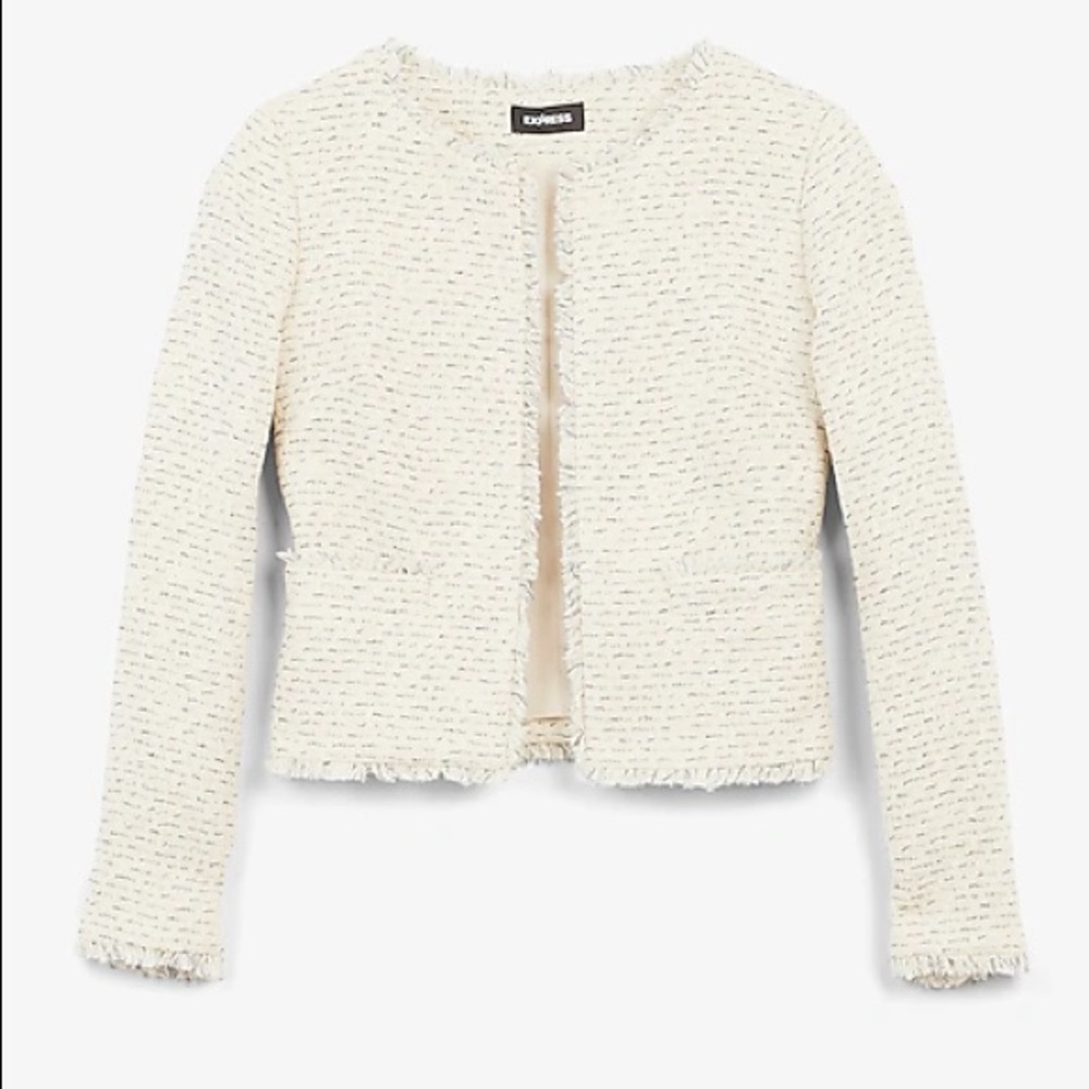 Open front tweed boucle blazer | NWT | Express